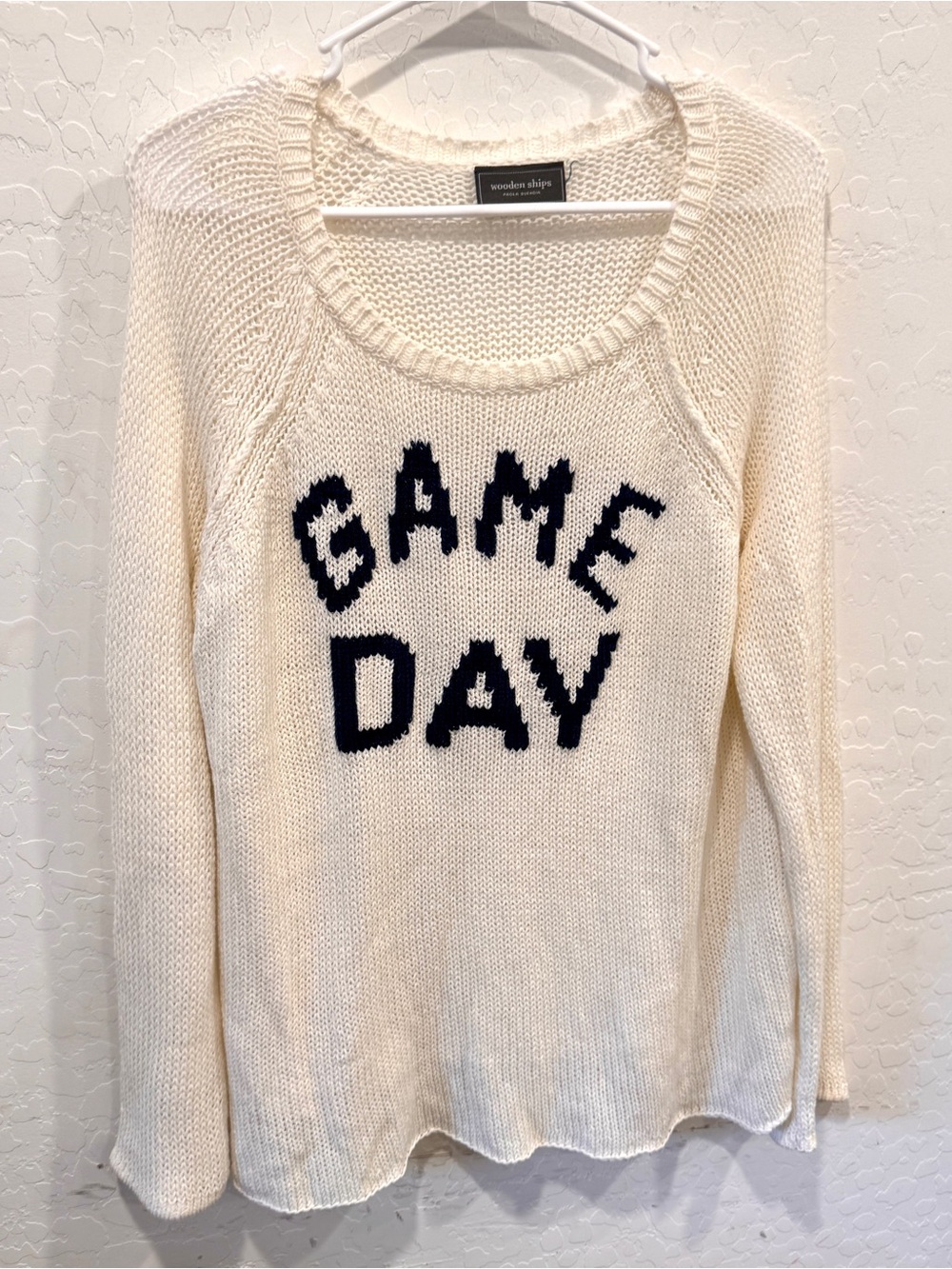 Wooden Ships GAME DAY Slouchy Sweater Size M/L Baseball Football Sports